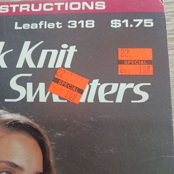 Vintage 80's Leisure Arts Quick Knit Sweaters Pattern Leaflet #318 - Picture 3 of 5